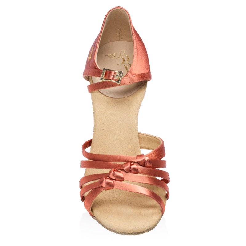 Ray Rose Tania Xtra Παπούτσια Latin Γυναικεία Dark Tan Satin με Τακούνι 7.6εκ. [824-X]