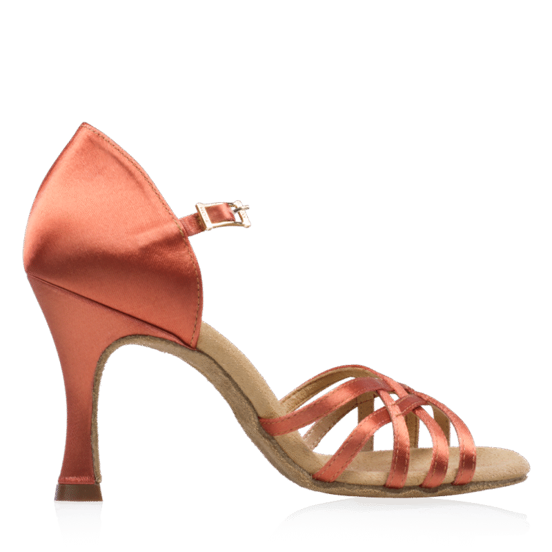 Ray Rose Kalahari Xtra Παπούτσια Latin Γυναικεία Dark Tan Satin με Τακούνι 7.6εκ. [H860-X]