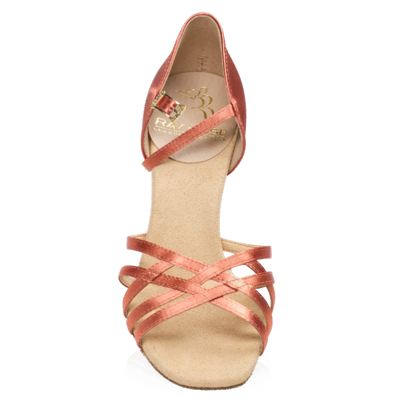 Ray Rose Kalahari Xtra Παπούτσια Latin Γυναικεία Dark Tan Satin με Τακούνι 7.6εκ. [H860-X]