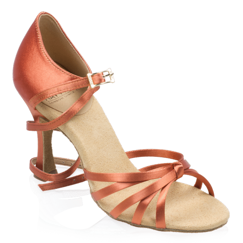 Ray Rose Drizzle Xtra Παπούτσια Latin Γυναικεία Dark Tan Satin με Τακούνι 7.6εκ.  [825-X]