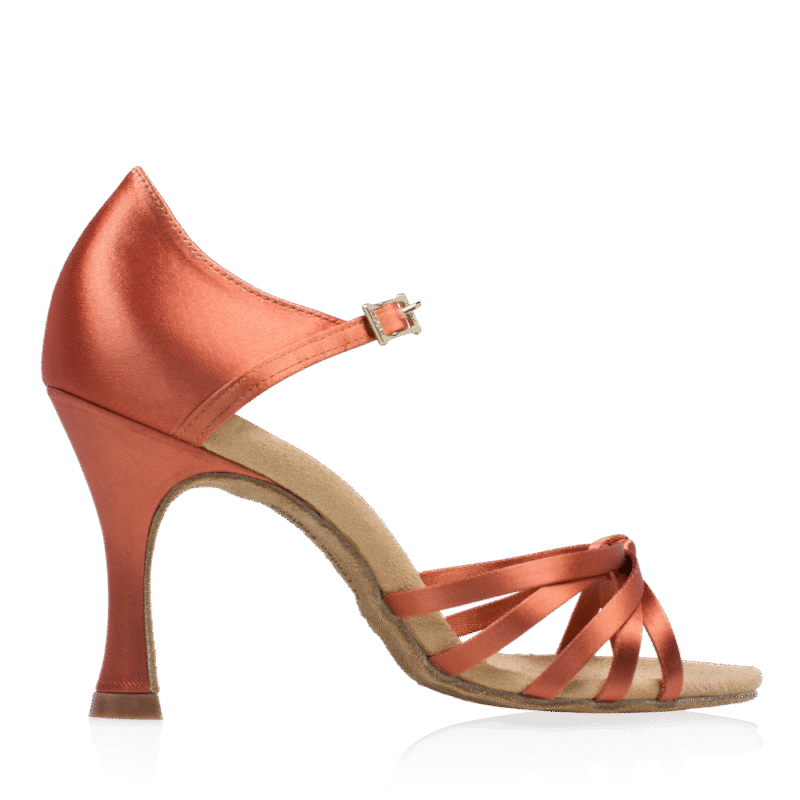 Ray Rose Drizzle Xtra Παπούτσια Latin Γυναικεία Dark Tan Satin με Τακούνι 7.6εκ.  [825-X]