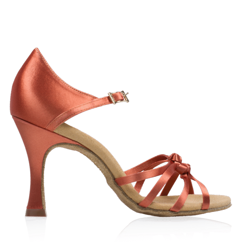 Ray Rose Blizzard Xtra Παπούτσια Latin Γυναικεία Dark Tan Satin με Τακούνι 7.6εκ. [820-X]