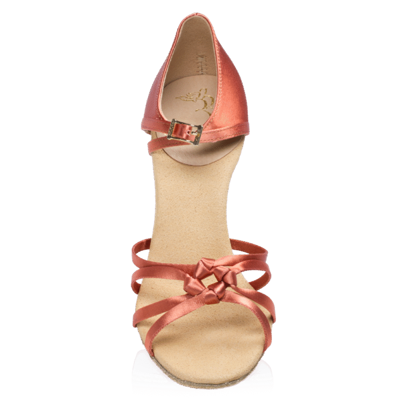 Ray Rose Blizzard Xtra Παπούτσια Latin Γυναικεία Dark Tan Satin με Τακούνι 7.6εκ. [820-X]