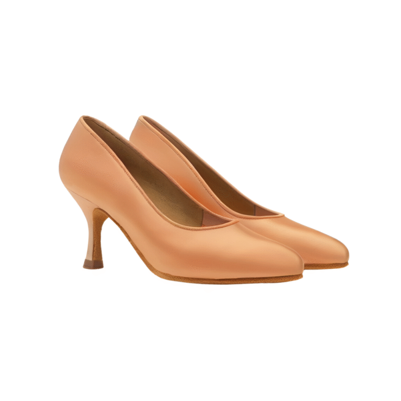 Loops of Dance Παπούτσια Latin Γυναικεία Tan Satin  με Τακούνι 5εκ. [104]